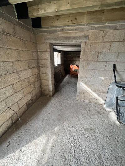 Rear extension underground storage